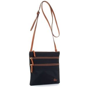 Dooney & Bourke Nylon Triple Zip Cross-Body Purse
